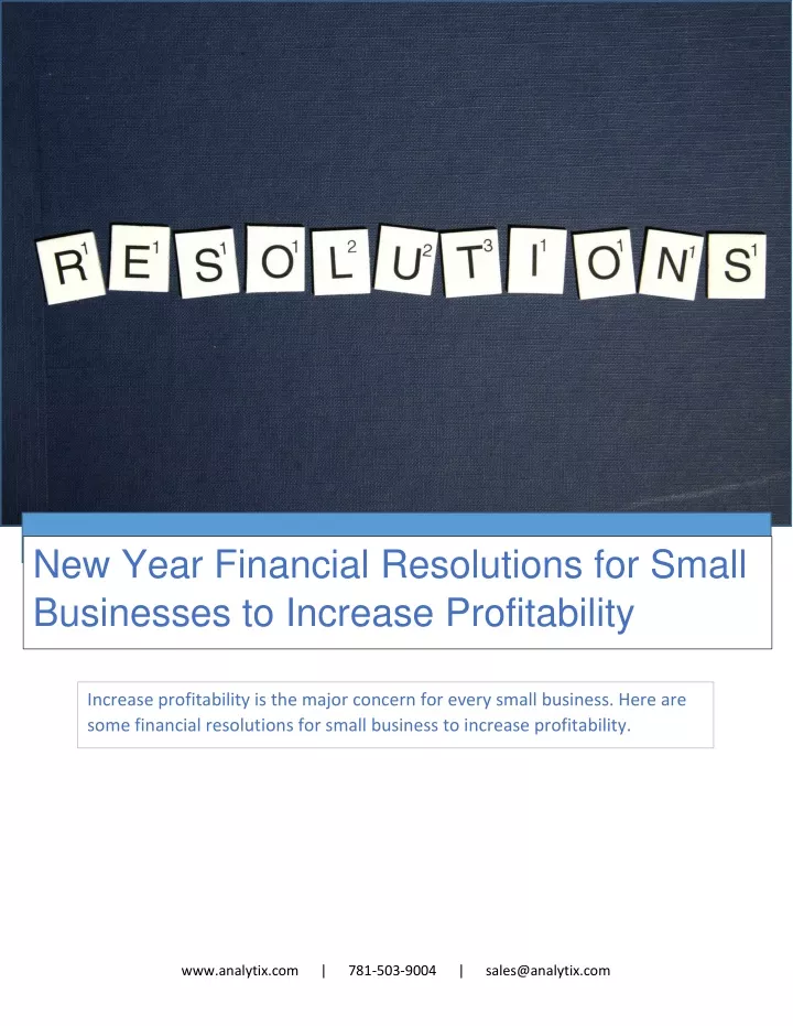 new year financial resolutions for small