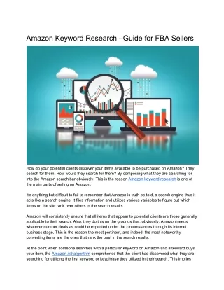 amazon keyword research guide for fba sellers