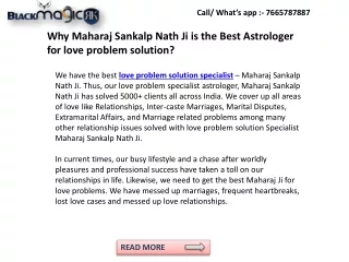 Why Maharaj Sankalp Nath Ji is the Best Astrologer for love problem solution?