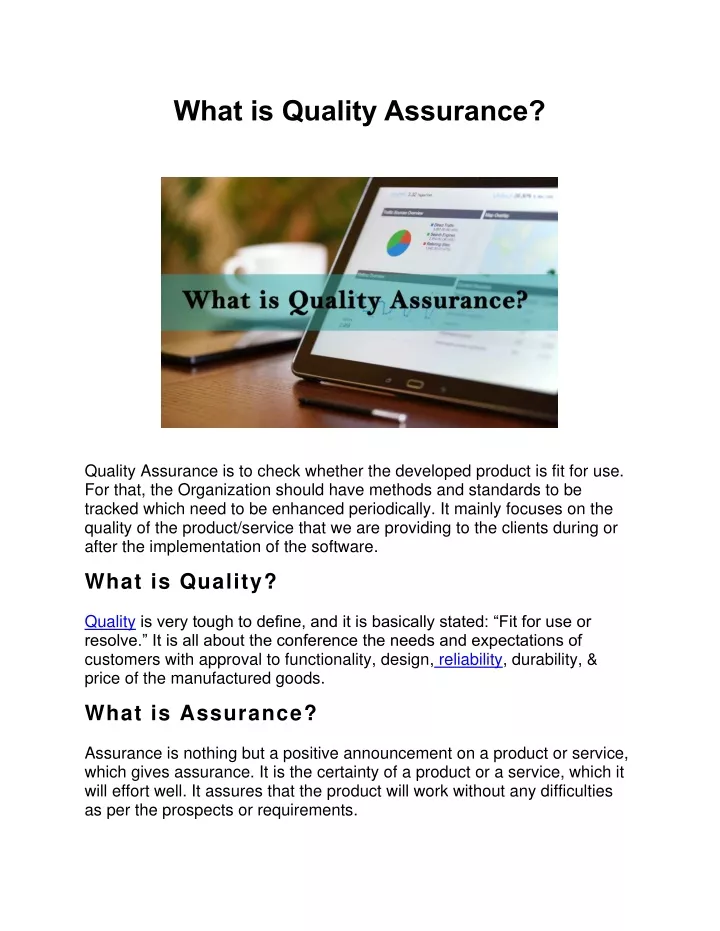 what is quality assurance