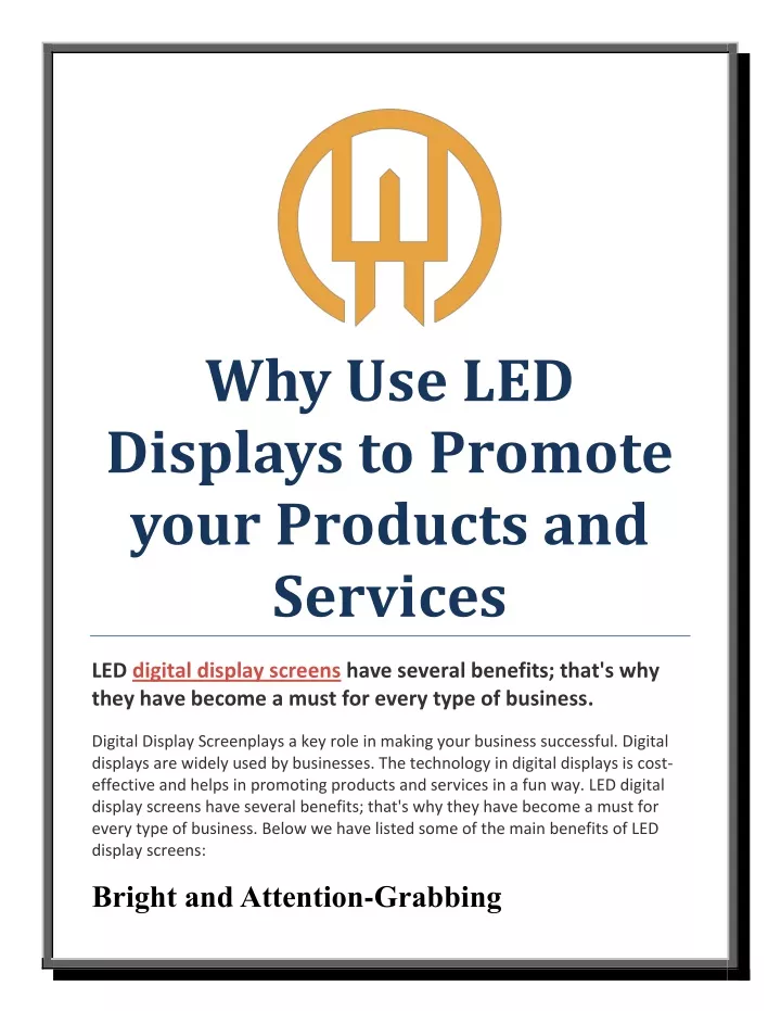 why use led displays to promote your products