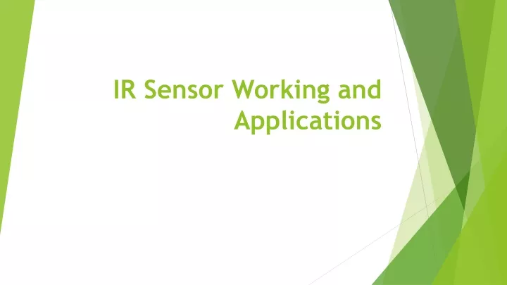 ir sensor working and applications