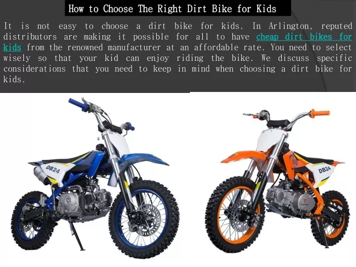 how to choose the right dirt bike for kids