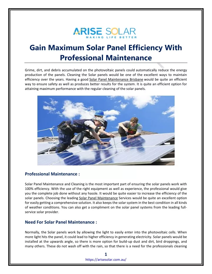 gain maximum solar panel efficiency with