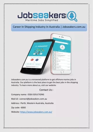 career in shipping industry in australia