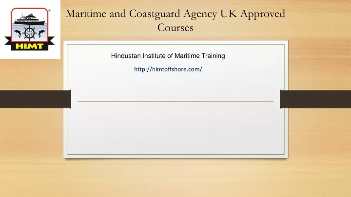 maritime and coastguard agency uk approved courses