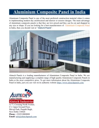 aluminium composite panel in india