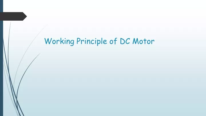 working principle of dc motor