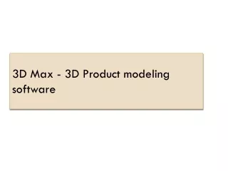 3d max 3d product modeling software