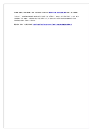 travel agency software tour operator software