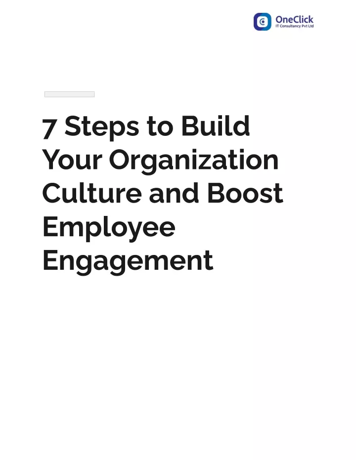 7 steps to build your organization culture