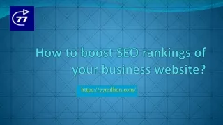 how to boost seo rankings of your business website