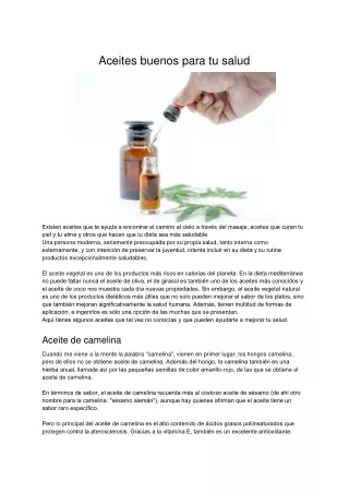 aceites buenos para tu salud