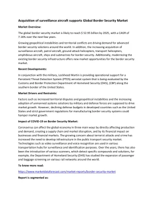 acquisition of surveillance aircraft supports
