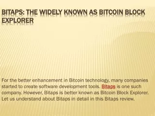 Bitaps: The Widely Known As Bitcoin Block Explorer