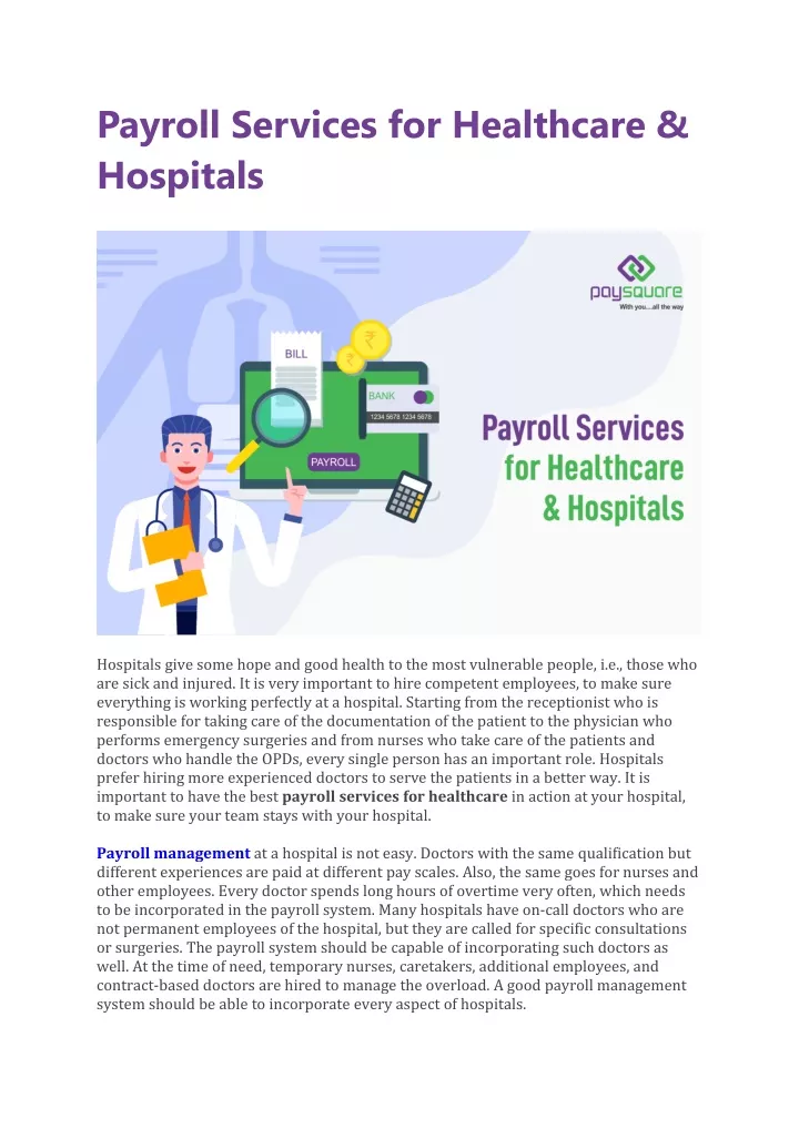 payroll services for healthcare hospitals