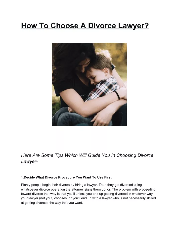 how to choose a divorce lawyer