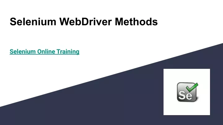 selenium webdriver methods