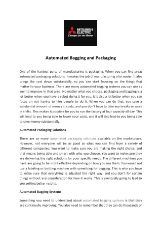 automated bagging and packaging