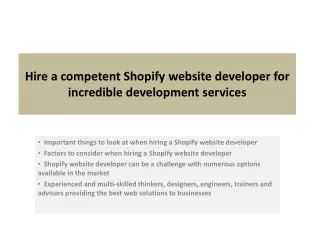 hire a competent shopify website developer for incredible development services