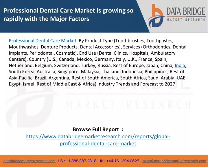 professional dental care market is growing