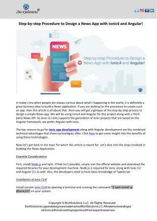 step by step procedure to design a news app with