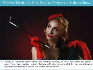 Witness Thailand’s Most Popular Transvestite Cabaret Show