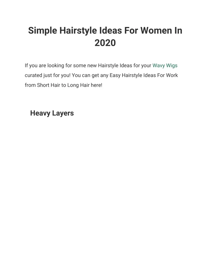 simple hairstyle ideas for women in 2020