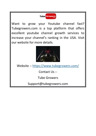 Grow Your Youtube Channel Fast | Tubegrowers.com