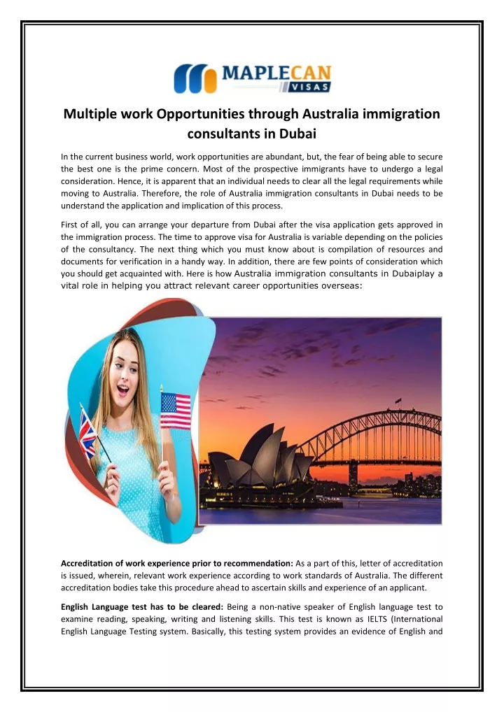 multiple work opportunities through australia