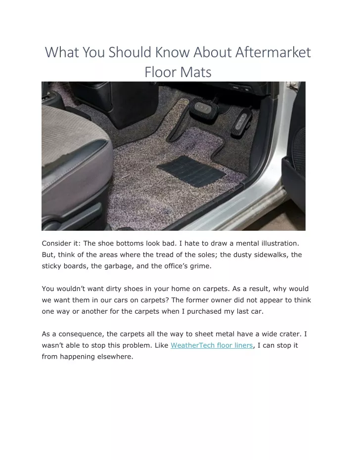 what you should know about aftermarket floor mats