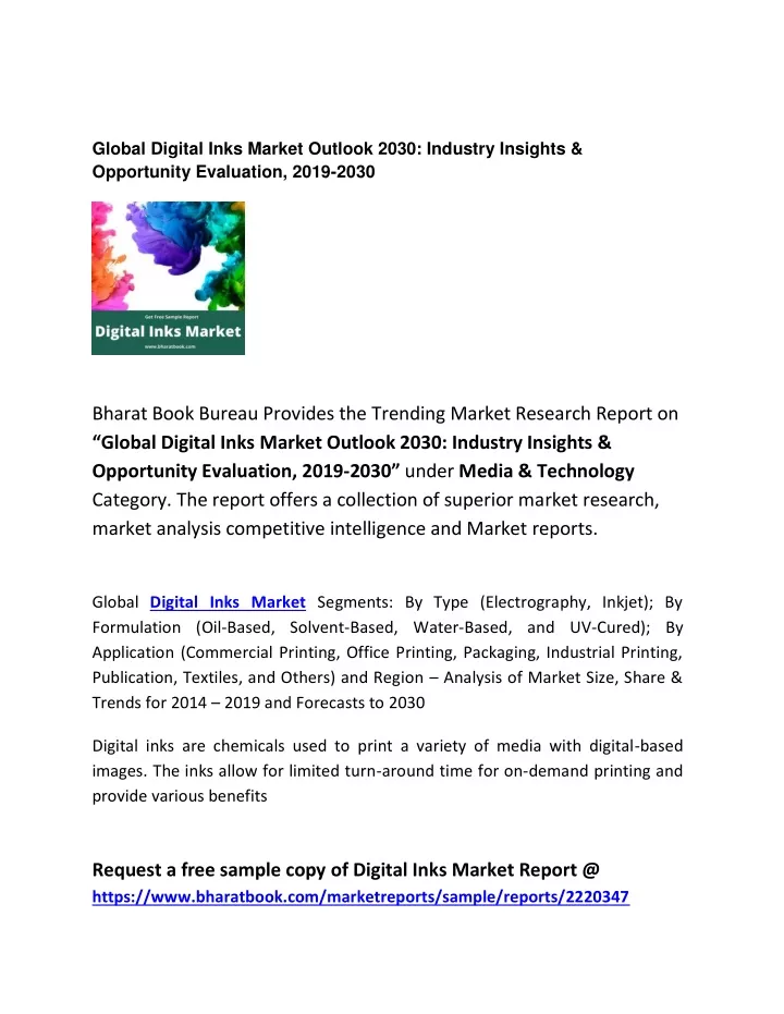 global digital inks market outlook 2030 industry