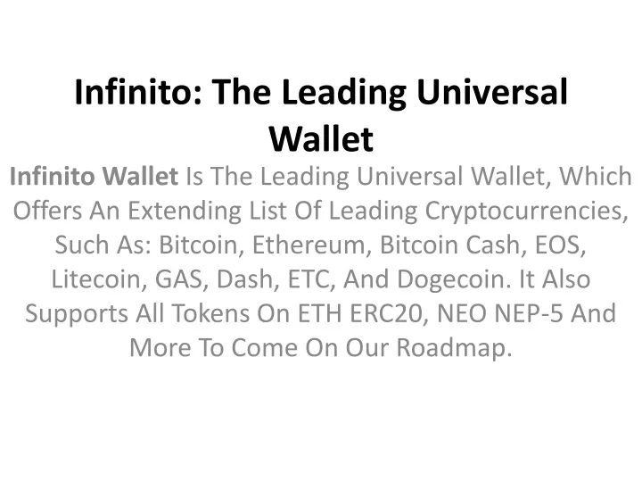 infinito the leading universal wallet