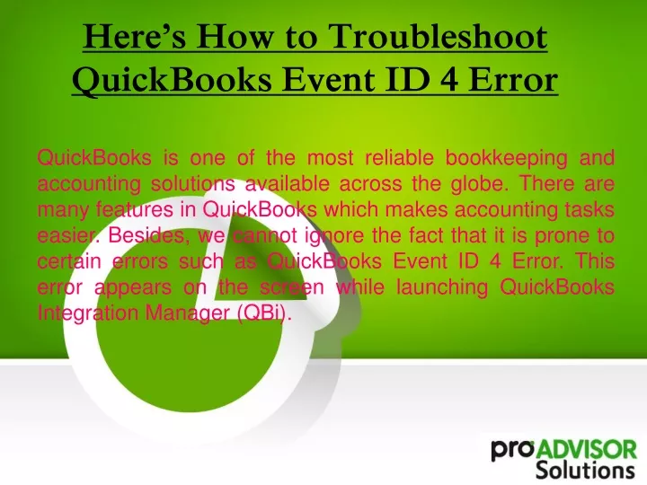 here s how to troubleshoot quickbooks event id 4 error