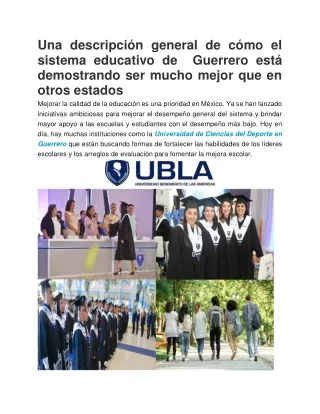 Licenciatura en Psicología en Guerrero I UBLA - Universidad Benemérito de las Américas