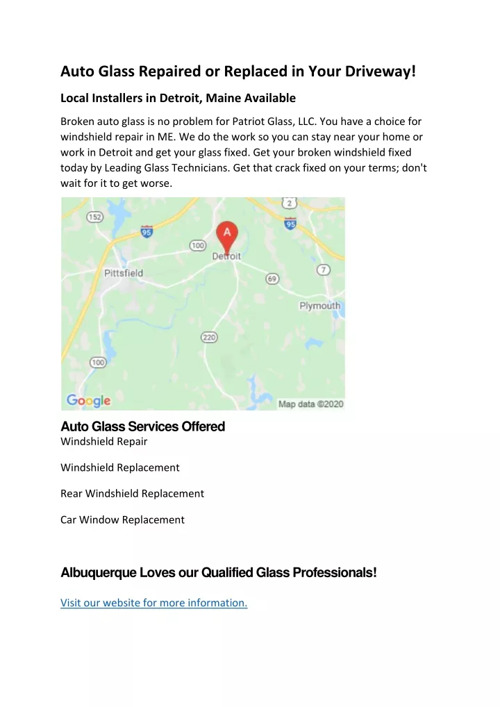 auto glass repaired or replaced in your driveway