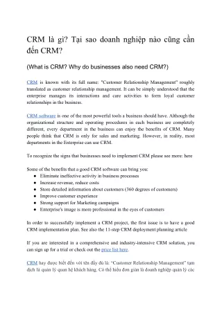 Why do businesses also need CRM?