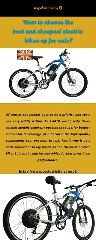 How to choose the best and cheapest electric bikes up for sale?