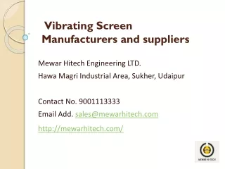 vibrating screen manufacturers and suppliers