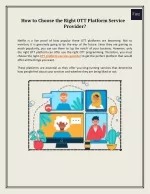 How to Choose the Right OTT Platform Service Provider? - slide 1