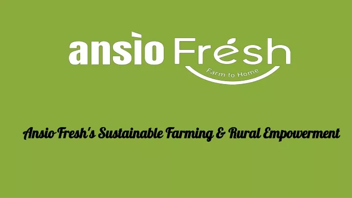 ansio fresh s sustainable farming rural empowerment