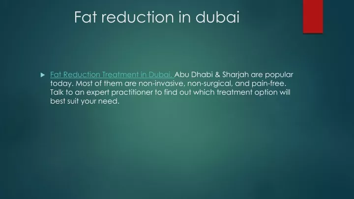 fat reduction in dubai