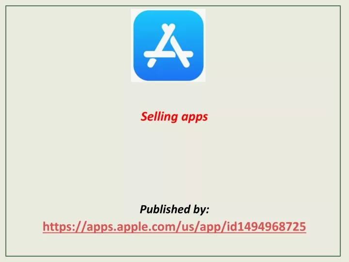 selling apps published by https apps apple com us app id1494968725