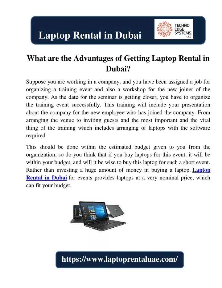 laptop rental in dubai