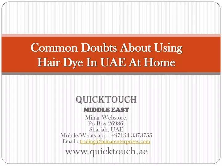 common doubts about using hair dye in uae at home