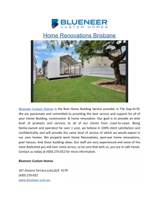home renovations brisbane
