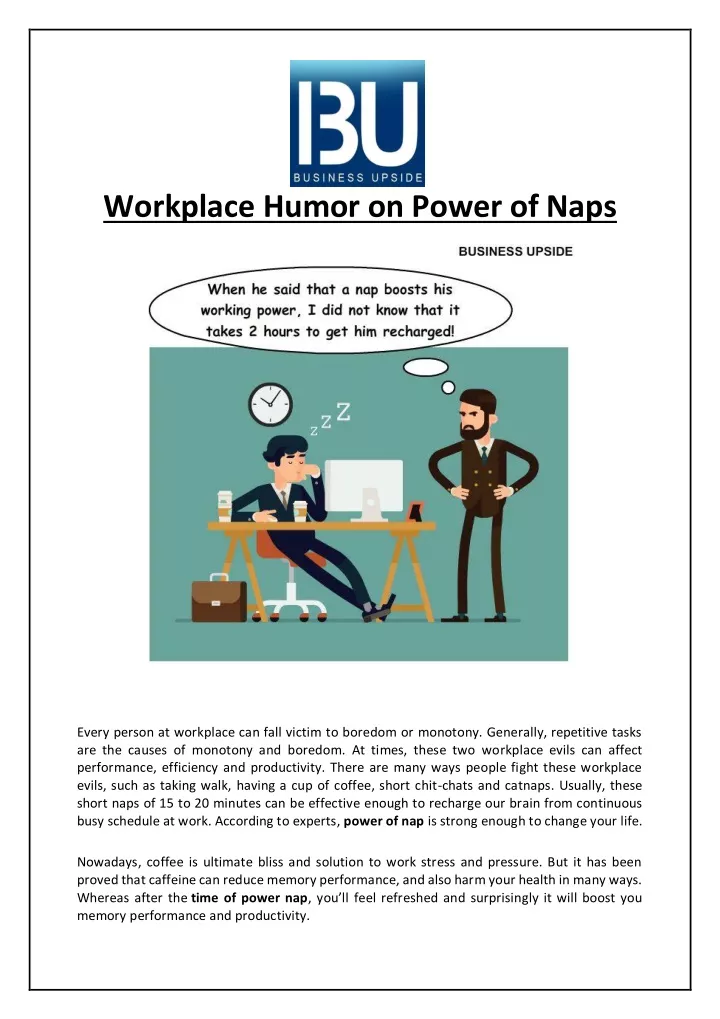 workplace humor on power of naps