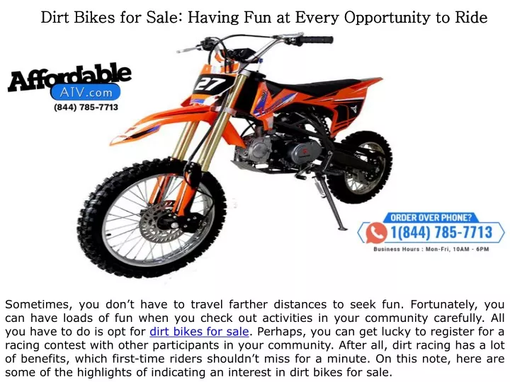dirt bikes for sale having fun at every