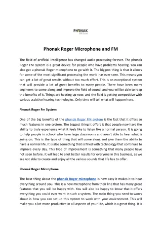 phonak roger microphone and fm