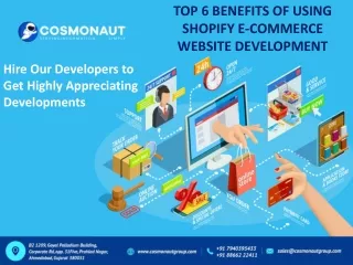 Top 6 Benefits of Using Shopify E-commerce Website Development
